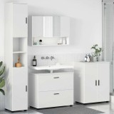 Cumpara ieftin Set de mobilier pentru baie 4 buc. Alb 35 x 30 x 192 cm