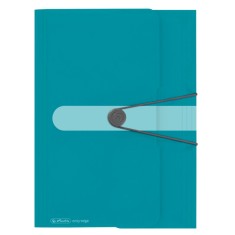 Mapa plastic cu elastic și buton Herlitz EOTG A4 turcoaz