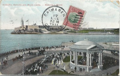 AMS* - CP HAVANA, CUBA, MALECON AND MORRO CASTLE 1911 CIRCULATA foto