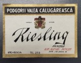 Rom&acirc;nia etichetă de vin Riesling Valea Calugareasca