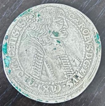 Moneda Boemia - 15 Kreuzer 1694 - Episcopia Olomouc - Argint foto