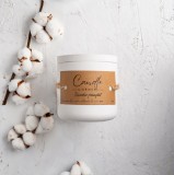 Lumanare parfumata handmade din ceara naturala de soia 100%, aroma Bumbac proaspat, Recipient ceramic alb, 150 g