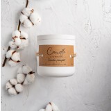 Lumanare parfumata handmade din ceara naturala de soia 100%, aroma Bumbac proaspat, Recipient ceramic alb, 150 g