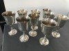 Set 9 Pahare Argintate Vechi EPNS, Motive Florale, 13cm, Colectie/Decor