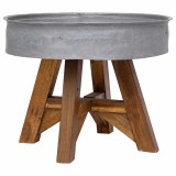 Cumpara ieftin Masuta de cafea, argintiu, 60x45 cm, amestec lemn reciclat