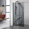 Paravan dus walk-in Aqua Roy Black, model Lava negru, sticla 8 mm gri, securizata, anticalcar, 120x195 cm
