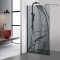 Paravan dus walk-in Aqua Roy Black, model Lava negru, sticla 8 mm gri, securizata, anticalcar, 120x195 cm