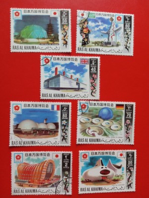 RAS AL KHAIMA, EXPO OSAKA - 7 VALORI ȘTAMPILATE foto