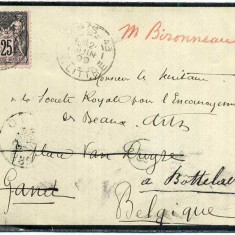 France 1899 Mourning Cover Paris Littre to Gand Belgium D.577