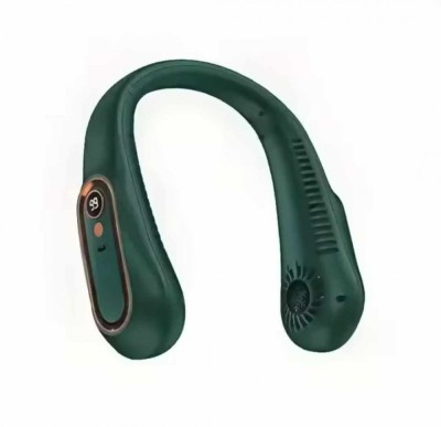 Ventilator portabil pentru gat, cu acumulator verde foto