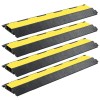 vidaXL Rampe Protectie Cabluri Cauciuc 101.5cm, 2 Canale, 4 Bucati, 5 Tone, Galben/Negru, Modular