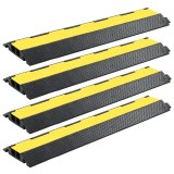 vidaXL Rampe Protectie Cabluri 2 Canale Cauciuc 101.5cm, Set 4 Bucati,  Protectie Furtunuri, Greutate Maxima 5T