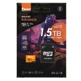 Dato - Memory Card Advance with Adapter (DTTF1.5TU3A2V30A) - MicroSDXC, 1.5TB, U3, A2, V30, Read 95MB/s - Black