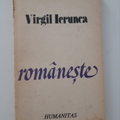 Virgil Ierunca Romaneste carte cu autograf