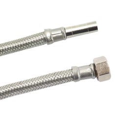 Furtun Blindat Inox, 3/8 inch, 800mm, DVGW, Flexibil