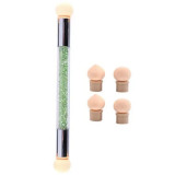 Instrument cu cap de burete pentru nail art - verde, ADL