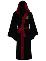 Halat Harry Potter Gryffindor Fleece Bathrobe Black Burgundy Oversized Hood And Sleeves foto