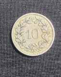 Moneda 10 rappen 1885 Elvetia, Europa