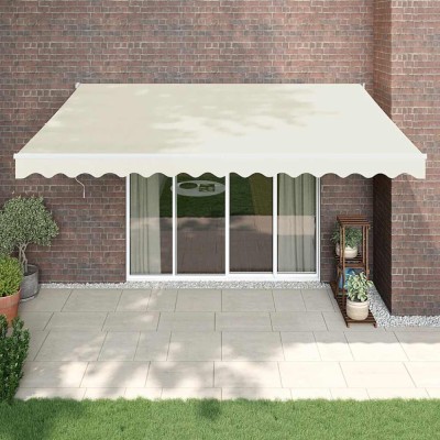vidaXL Copertină retractabilă automată, crem, 4x3 m foto