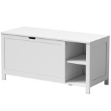 HOMCOM Bancă pentru pantofi cu raft interior reglabil și compartiment cu clapetă, bancă depozitare pentru pantofi, Alb | Aosom Romania