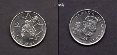 CANADA 2009 25 cents Sledge Hockey, Vancouver 2010 foto