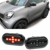 Set indicator lateral LED sticla clara neagra, potrivit pentru Smart Fortwo 453 Coupe Cabrio din 2014 Performance AutoTuning