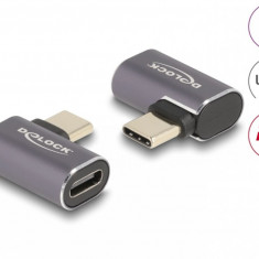 Adaptor USB 4 type C 8K60Hz/4K144Hz 100W 40Gb T-M unghi stanga/dreapta, Delock 60047