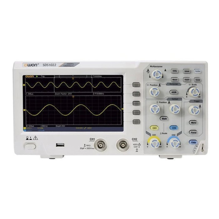 Osciloscop digital SDS1022 Ch: 2; 20MHz; 100Msps; 10kpts; LCD 7&quot;S; 15W care dispune de Triggering avansat