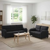 Cumpara ieftin Set de canapea 2 pcs Negru Catifea