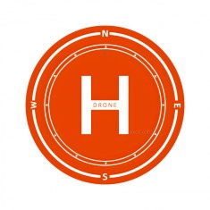 Pista HexaCraft de decolare si aterizare drone, diametru 40cm, previne deteriorarea dronei, utilizare pe multiple suprafete, material premium, portoca