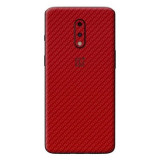 Cumpara ieftin Set Folii Skin Acoperire 360 Compatibile cu OnePlus 7 (Set 2) - ApcGsm Wraps Carbon Geranium Red, Rosu, Silicon, Oem