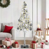 vidaXL Brad de Crăciun cu lumini decorative cu coarde Alb 150 cm PE