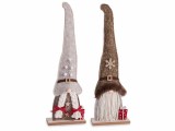 Cumpara ieftin Set figurina Mos Craciun, Craciunita lemn textil multicolor cm 13 x 5 x 40 H