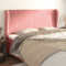 vidaXL Tablie de pat cu aripioare, roz, 163x23x118/128 cm, catifea