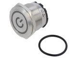 Comutator anti-vandalism E-SWITCH 2 poziții SPST 20A 250V IP67 LED roșu