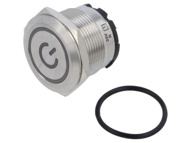 Comutator anti-vandalism E-SWITCH 2 poziții SPST 20A 250V IP67 LED roșu