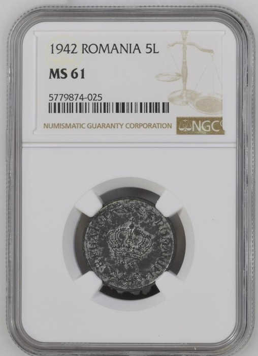 Romania - 5 Lei 1942 - MS 61