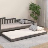 VidaXL Cadru de pat, gri, 90x200 cm, lemn masiv de pin
