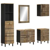 Cumpara ieftin Set mobilier de baie, 5 piese, lemn masiv de mango