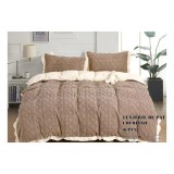 Cumpara ieftin Lenjerie Cocolino Cu Blanita Pentru Pat Dublu, 4 piese, Maro- LJ1003