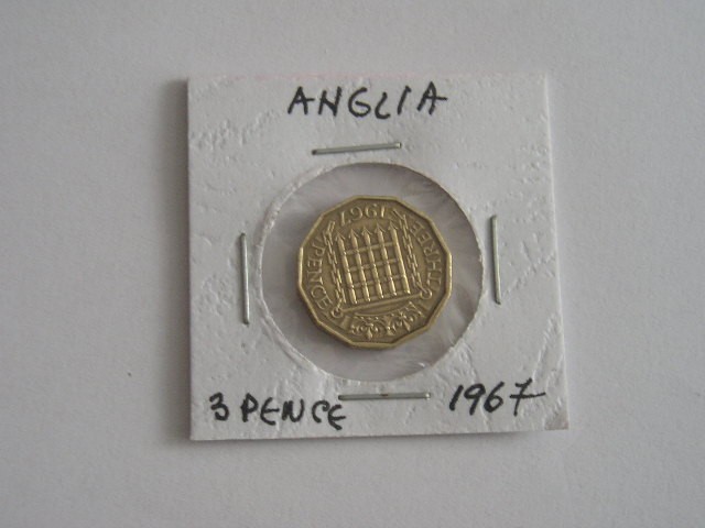 M3 C50 - Moneda foarte veche - Anglia - three pence - 1967