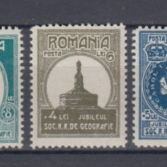 ROMANIA 1927 LP 75 - 50 ANI SOCIETATAEA DE GEOGRAFIE SERIE MNH