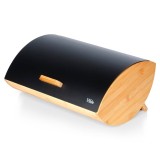 Cutie pentru Paine din Lemn si Metal Negru 35,5x24,5x15,5 cm Handy KitchenServ