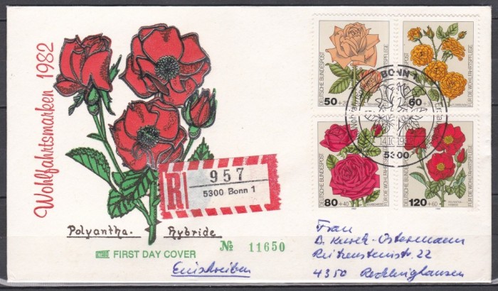 Germania 1982 - Trandafiri, FDC