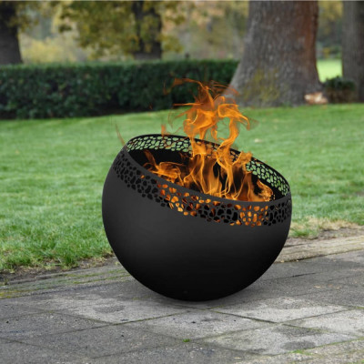Esschert Design Bol pentru foc, negru, cu pete foto