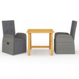 Gossi set de masa pentru gradina, 3 piese, gri