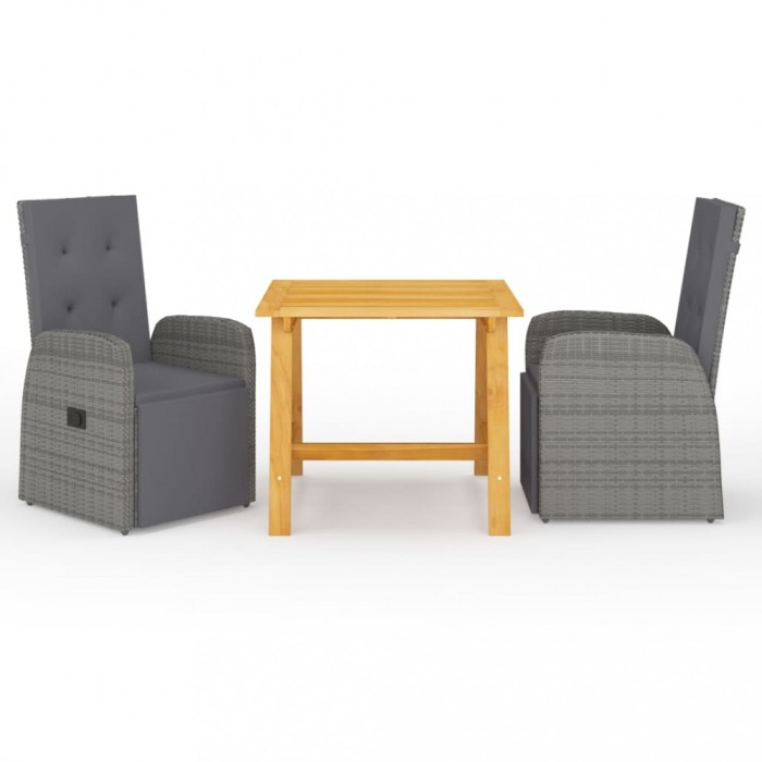 Gossi set de masa pentru gradina, 3 piese, gri