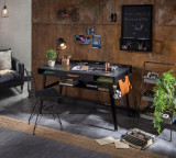Birou, &Ccedil;ilek, Dark Metal Study Desk, 134x80x62 cm, Multicolor, Cilek