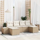vidaXL Set de canapele pentru grădină cu pernă 6 pcs bej și crem