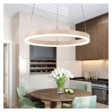 Cumpara ieftin Lustra LED Minimalist Ring, 80W, 40cm, Alb, telecomanda, lumina rece/calda/neutra, intensitate reglabila